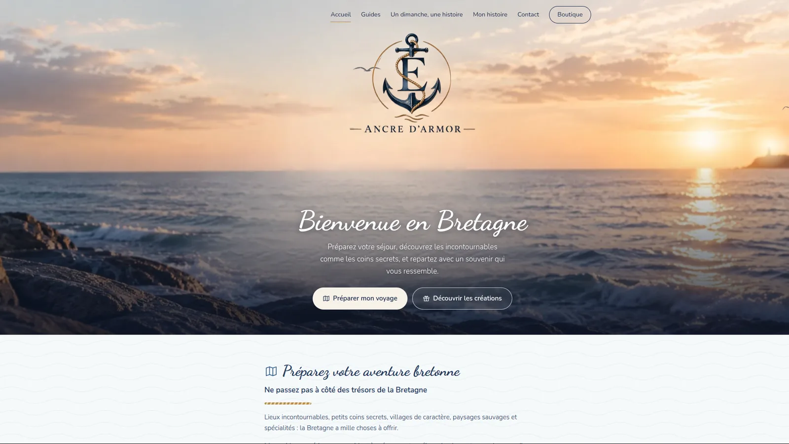 Capture du site Ancre d'Armor